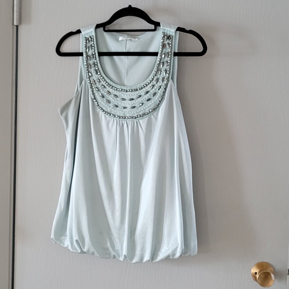 Pale Green Embellished with Dark Beads